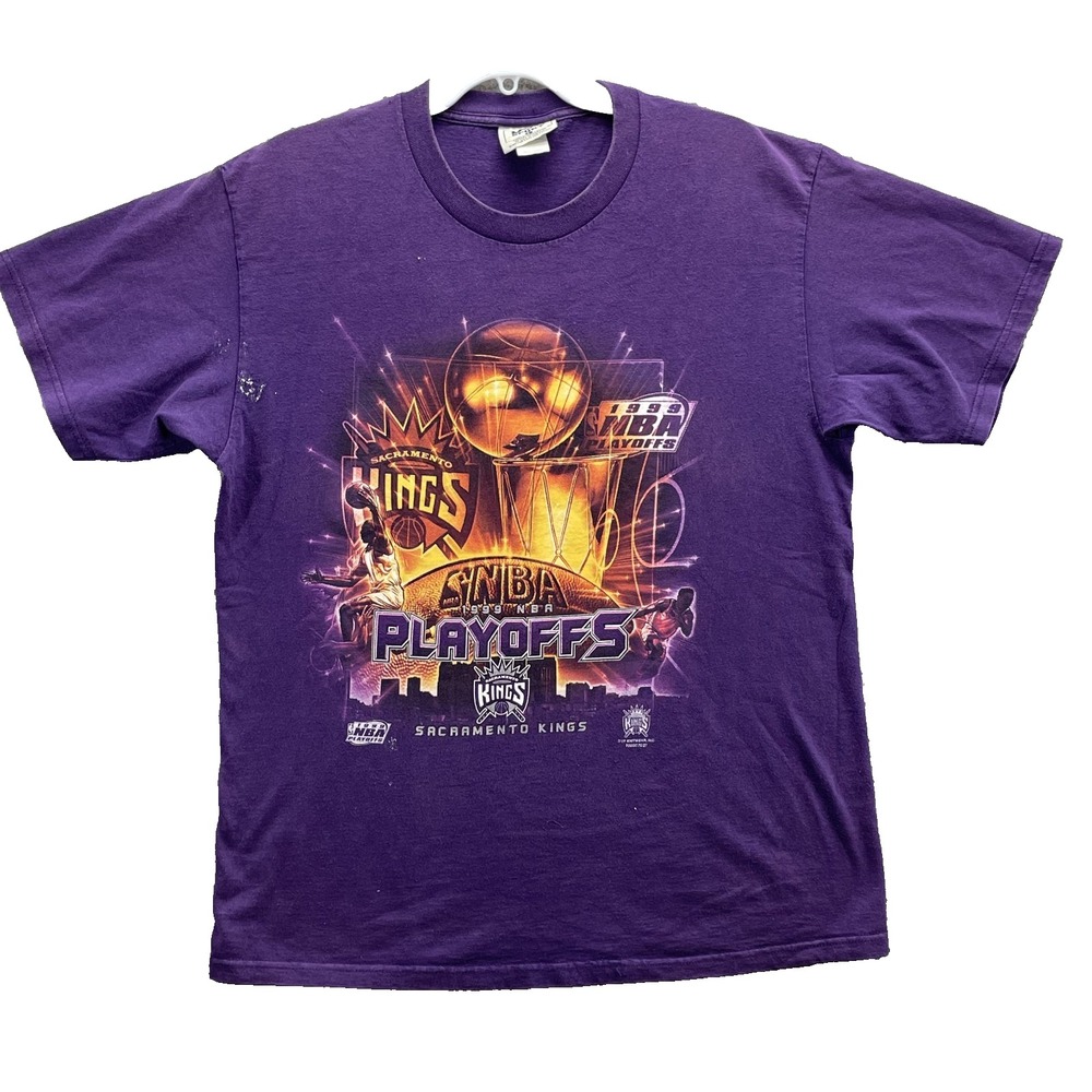 VTG Lee Sport T-Shirt‎ Large NBS Playoffs Sacramento Kings 1999 90's Basketball